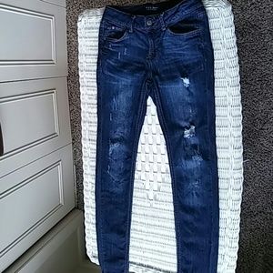 Distressed Wax Jeggings size 0